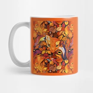 Cute Fall Fox Autumn Leaves Vintage Thanksgiving Mug